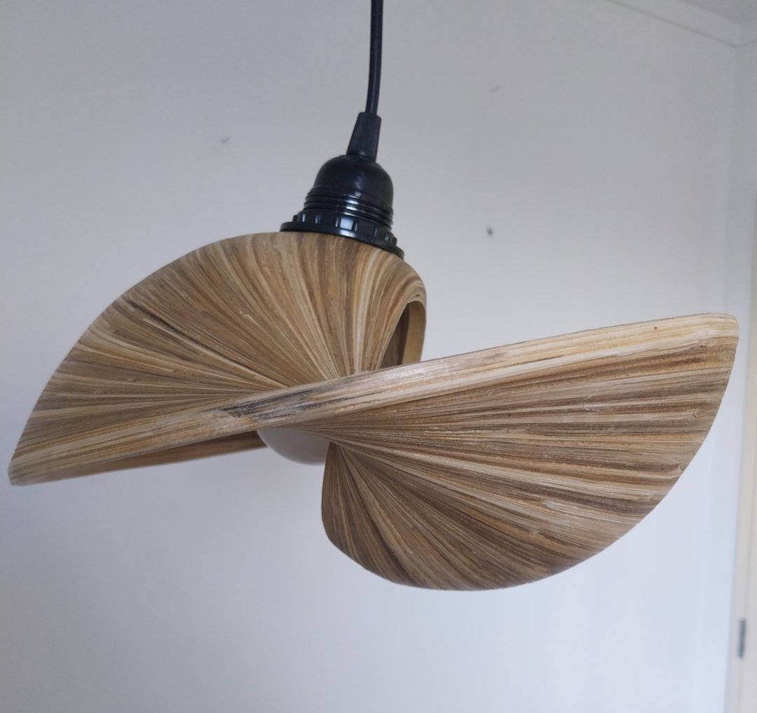 Capri Natural Bamboo Swirl Lamp Shade - 25cm