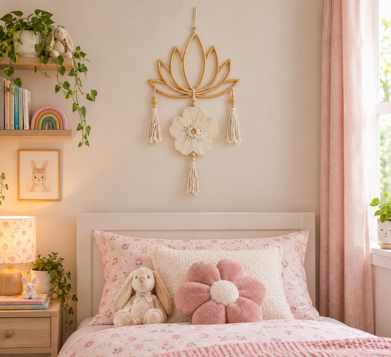 White Flower and Lotus Wall Decor