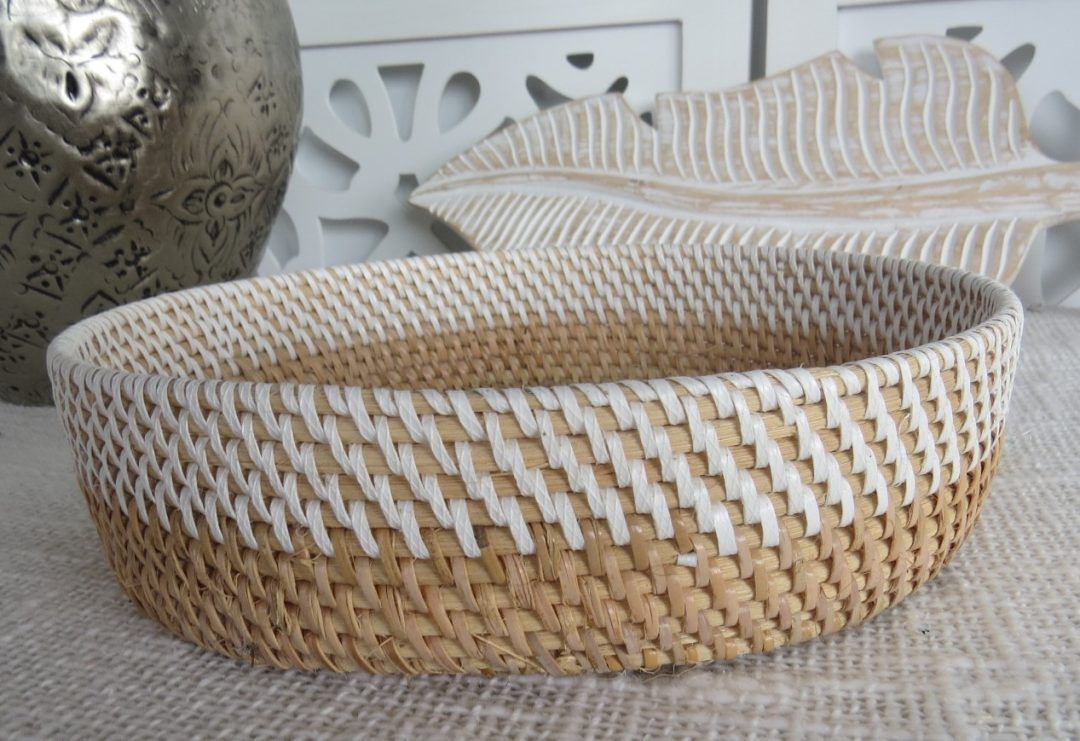 Sula Natural and White Woven Tray