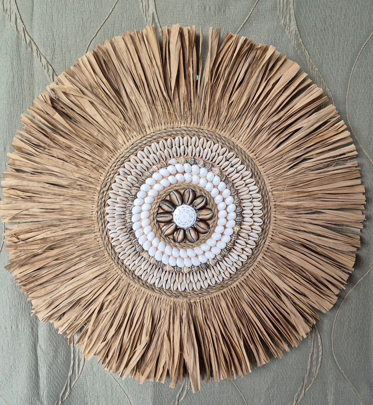 Raffia and Shell Wall Decor 