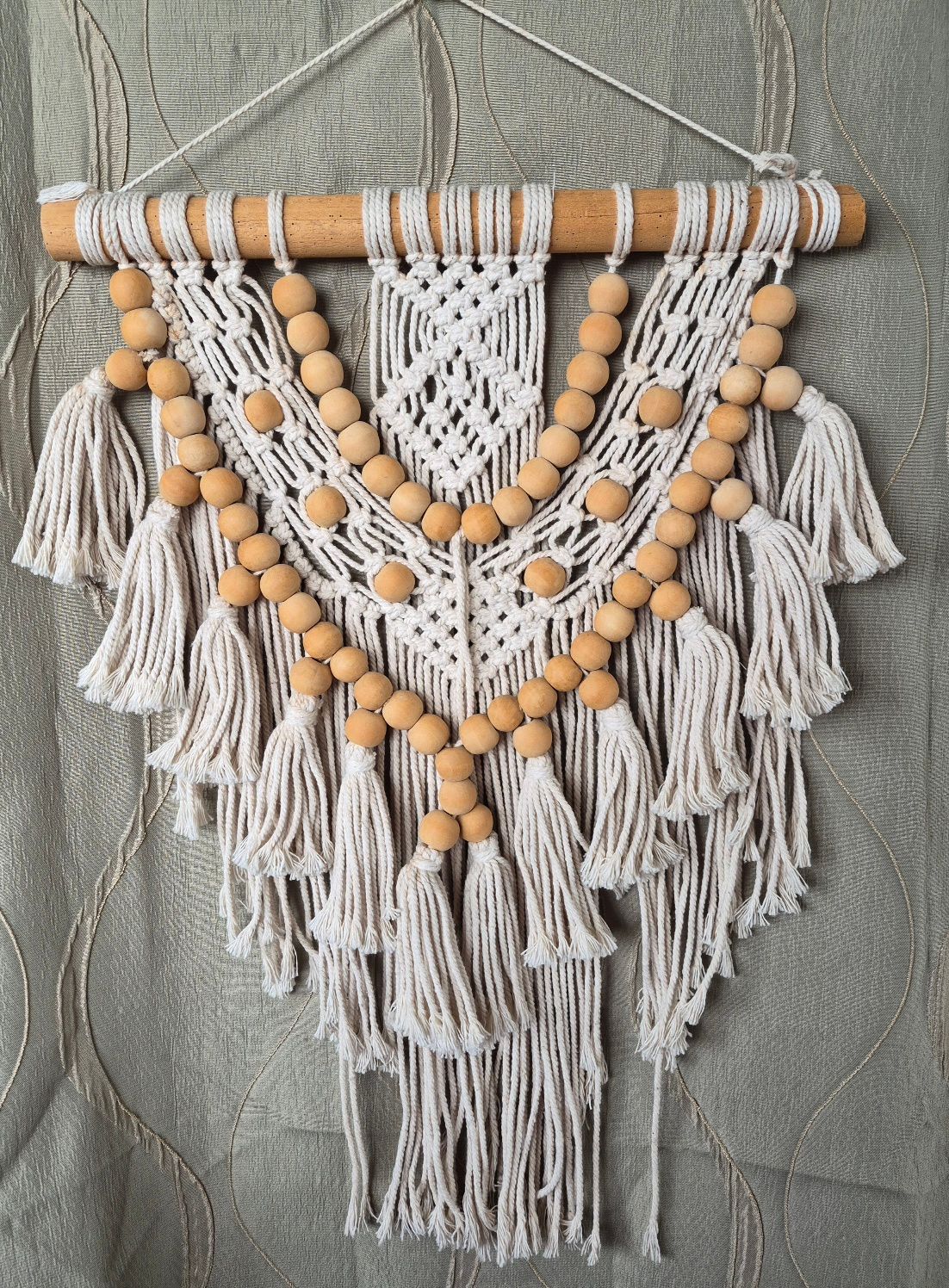 Macrame and Bead Wall Hanging