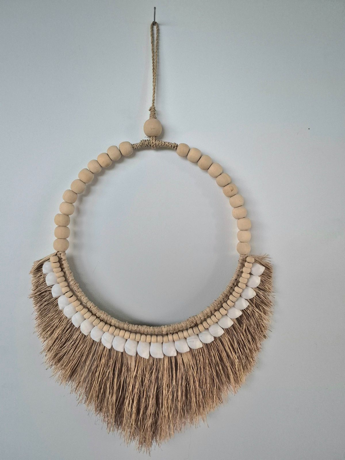 Raffia & Shell Tribal Necklace - Small