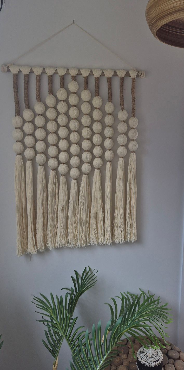 Cream Macrame Wall Hanging - Boho Textured Wall Art