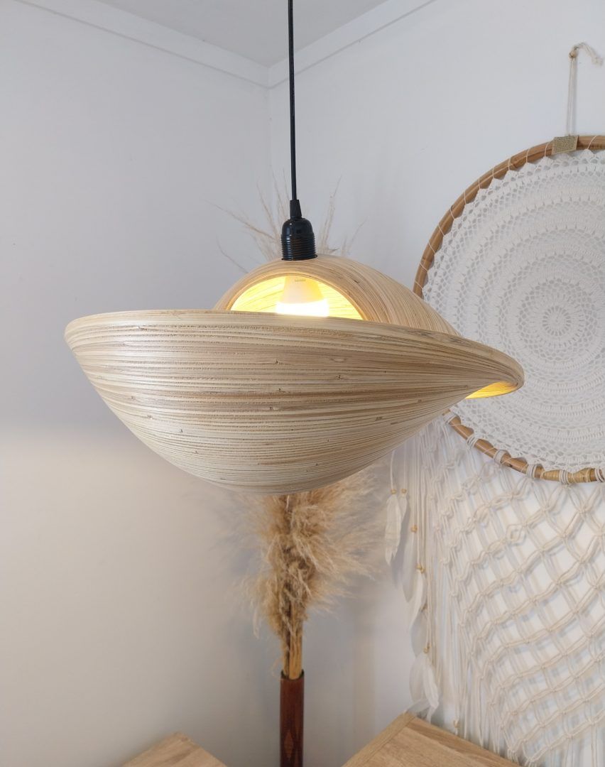 Capri Natural Bamboo Swirl Lightshade  - 50cm