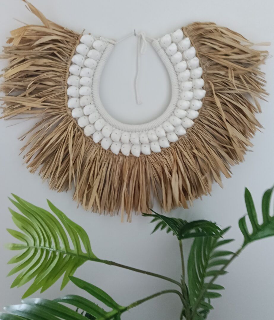 Shell and Raffia Neck Piece Wall Art - Ratu