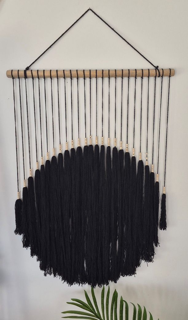Black Handmade Cotton Wall Hanging 50cm