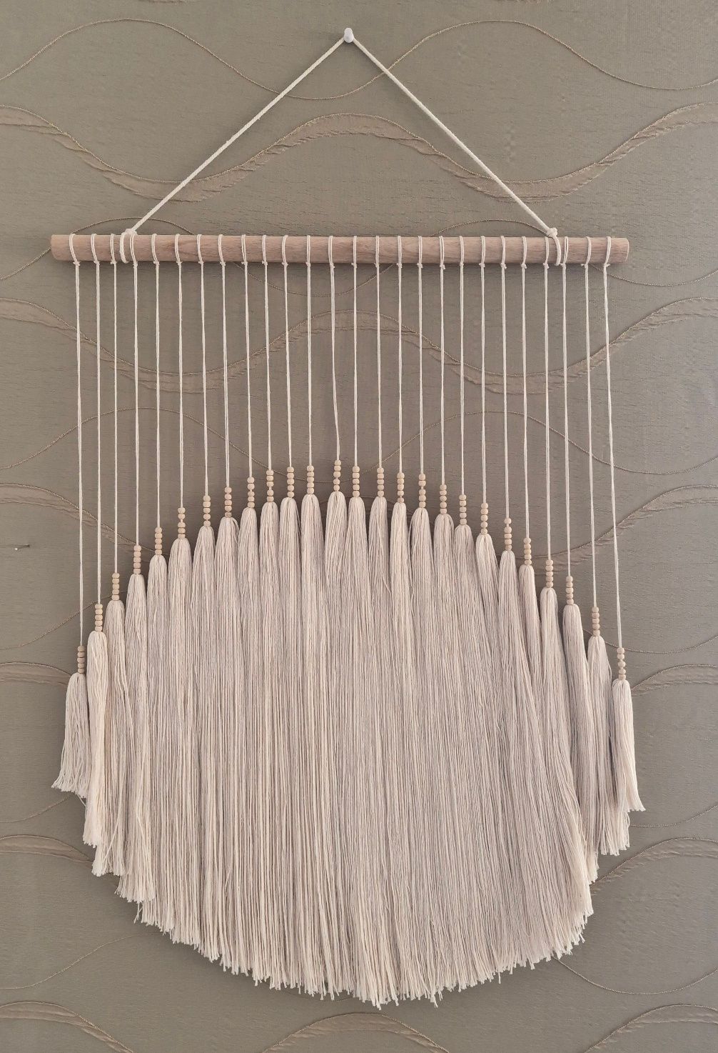 Cream Handmade Cotton Wall Hanging - 50cm