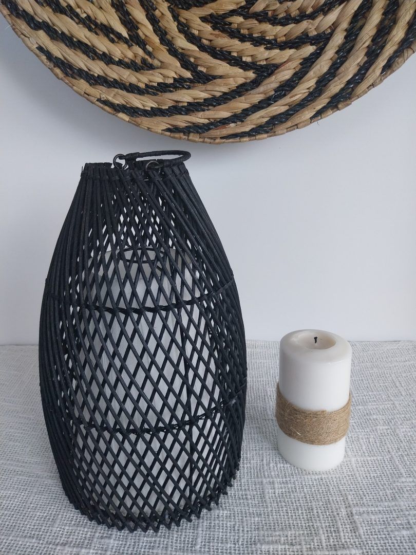 Jambu Black Rattan Pendant Lightshade - Style 2