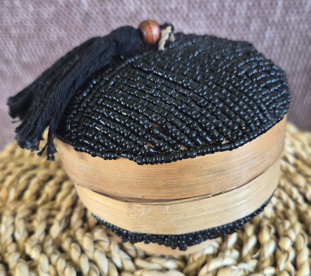 Black Bead Trinket Box