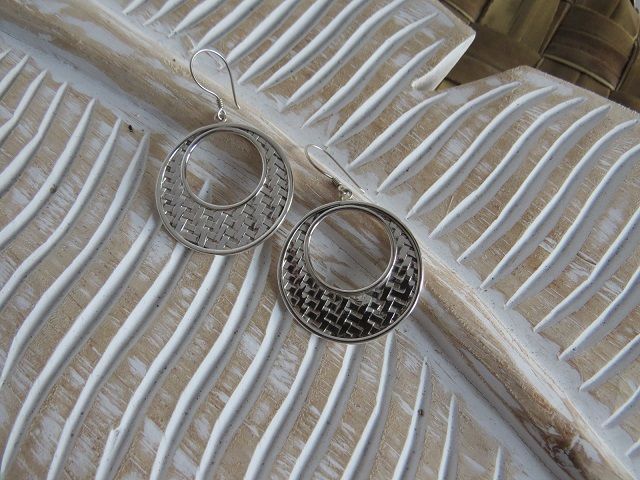 Sterling Silver Woven Silver Hoops