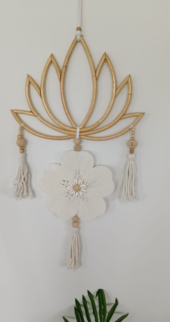 White Flower and Lotus Wall Decor