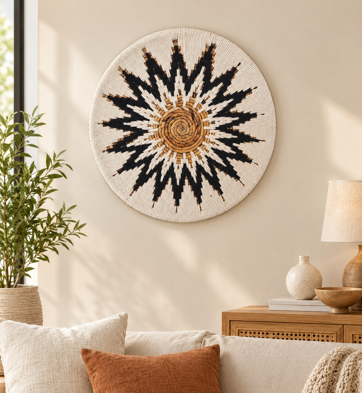 Black/White & Seagrass Wall Decor