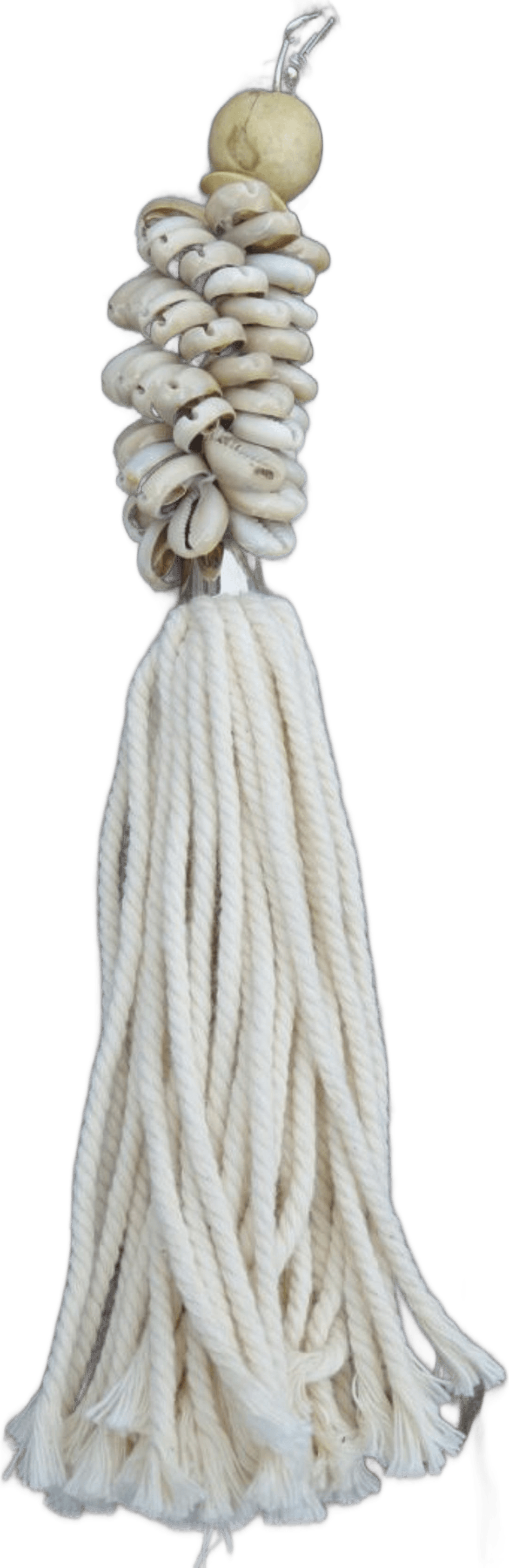 Natural Cowrie Shell and Tassel Keyring