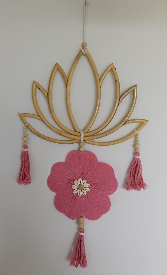 Pink Flower and Lotus Wall Decor