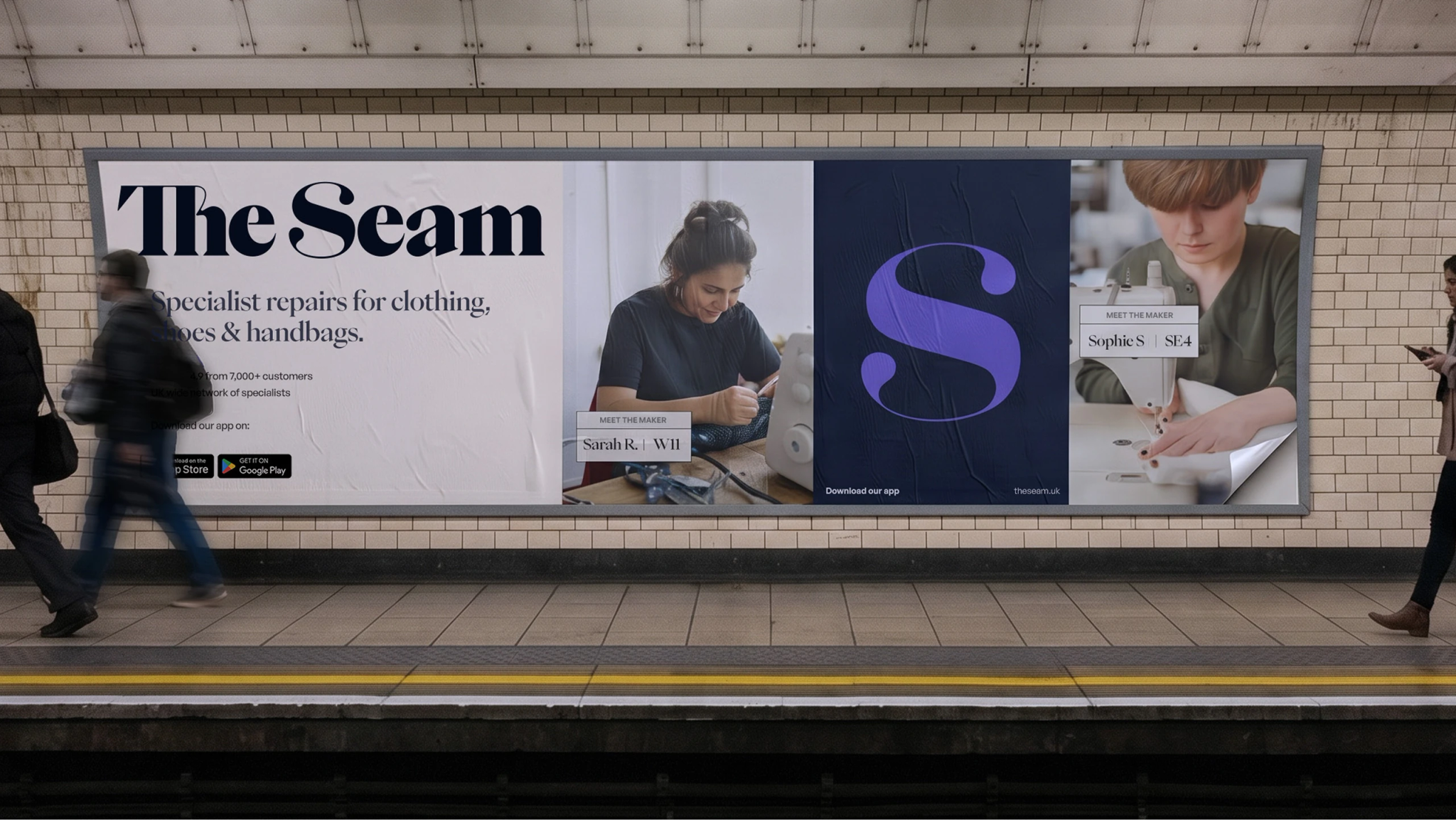 The Seam — the campaign running on a London Underground platform