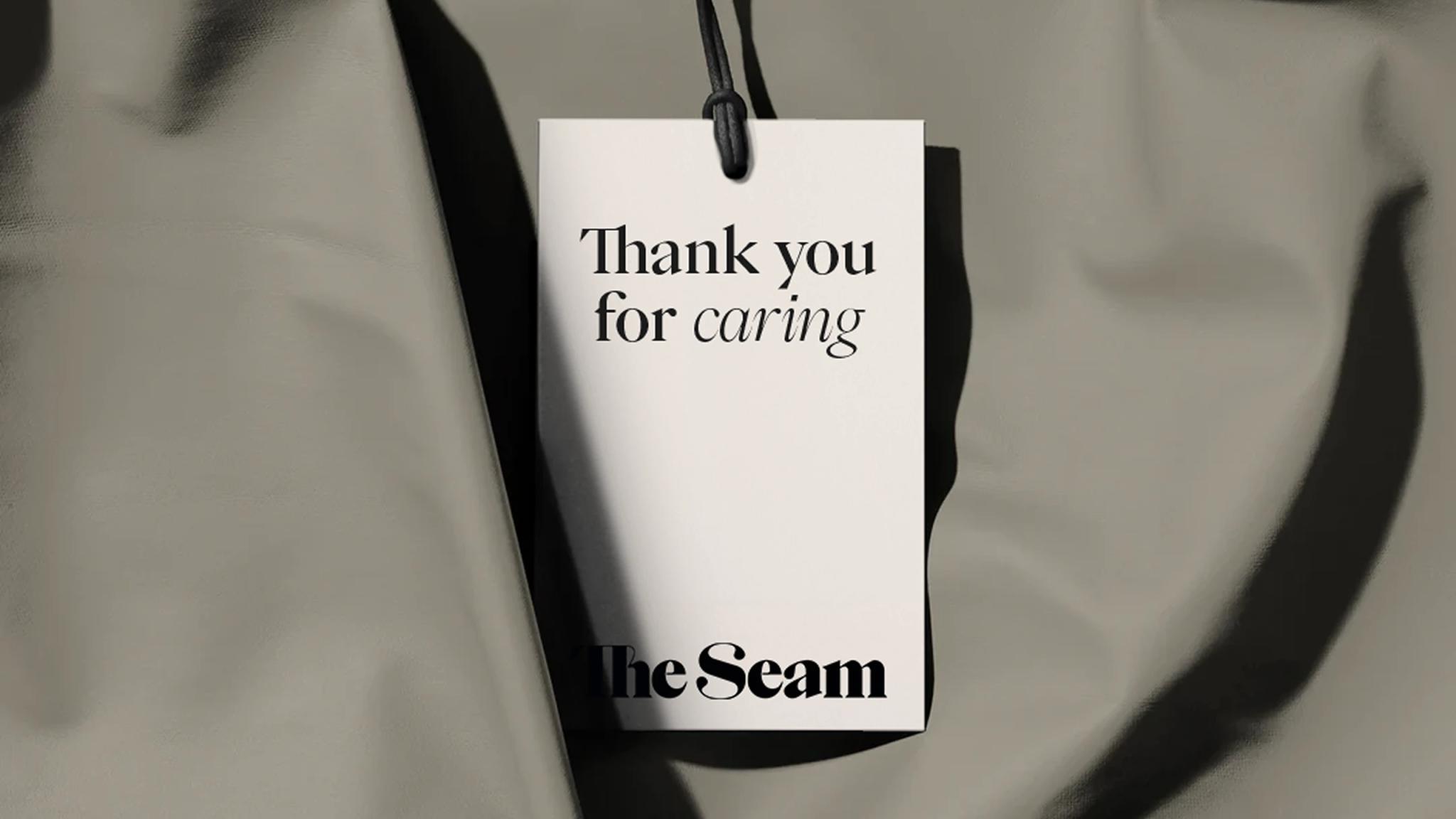 The Seam — the 'Thank you for caring' garment label