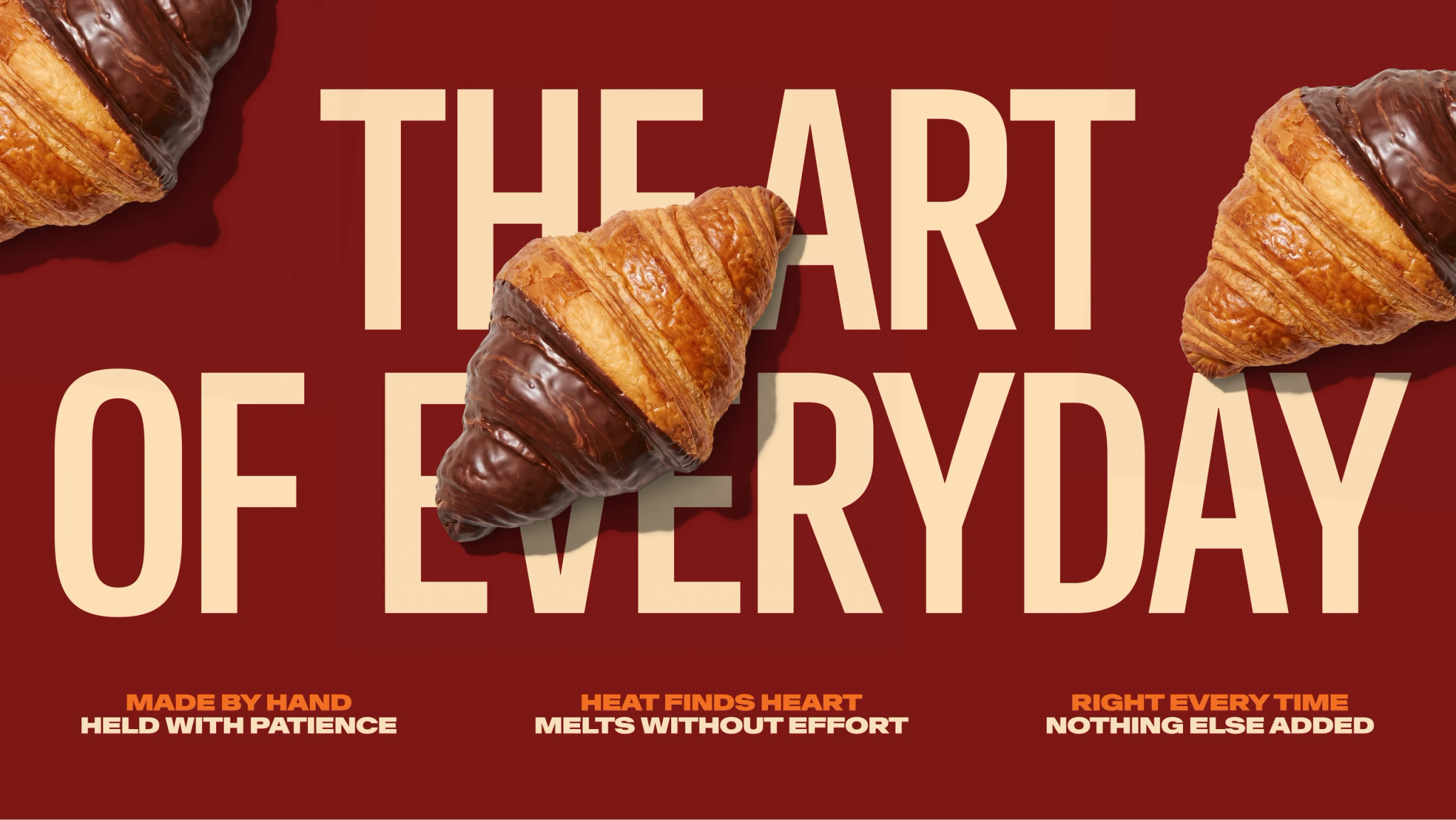 Chocovic — a red advert reading The art of everyday with chocolate croissants