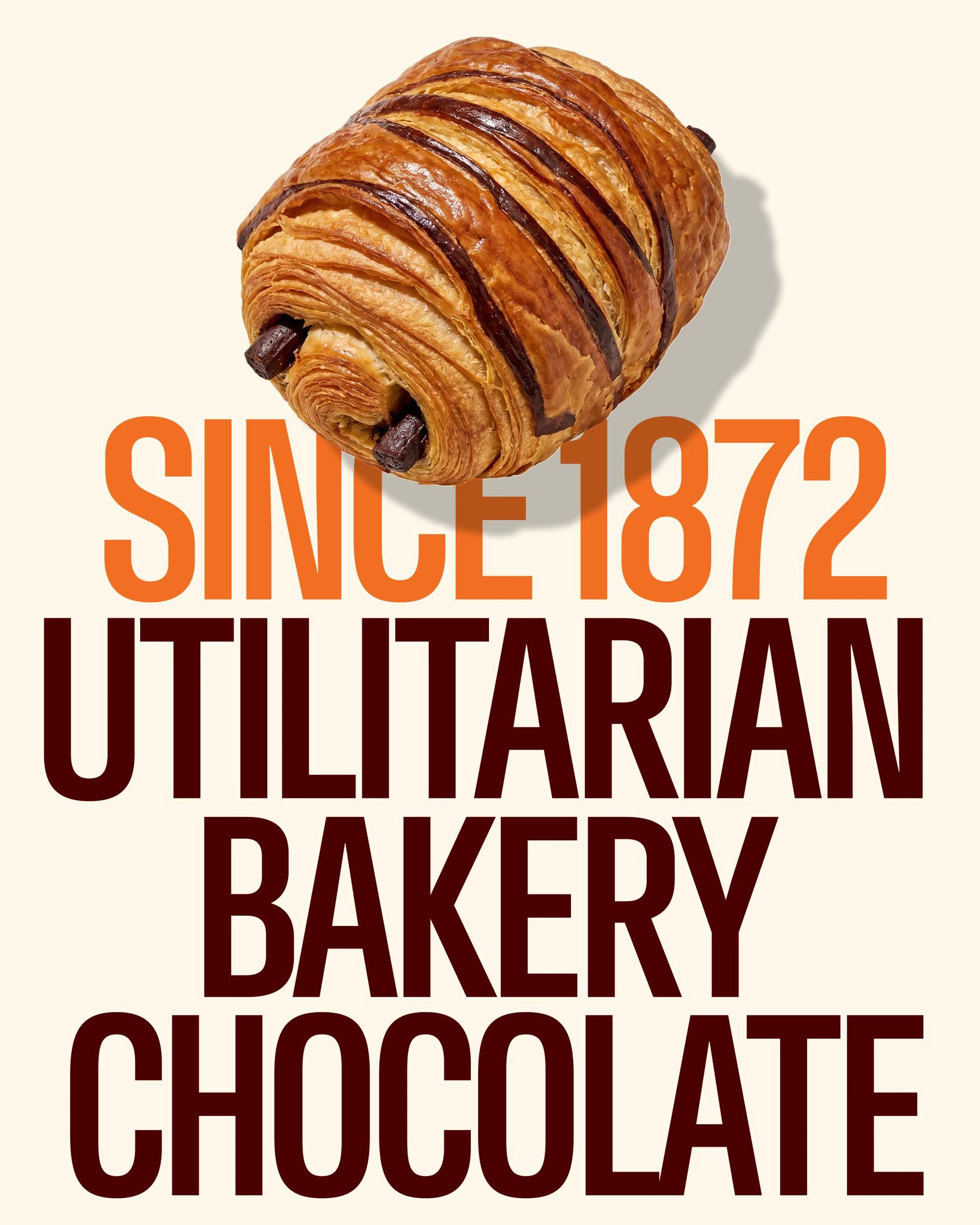 Chocovic — portraits of bakers in Chocovic caps and aprons, beside a headline poster reading Since 1872, utilitarian bakery chocolate 2