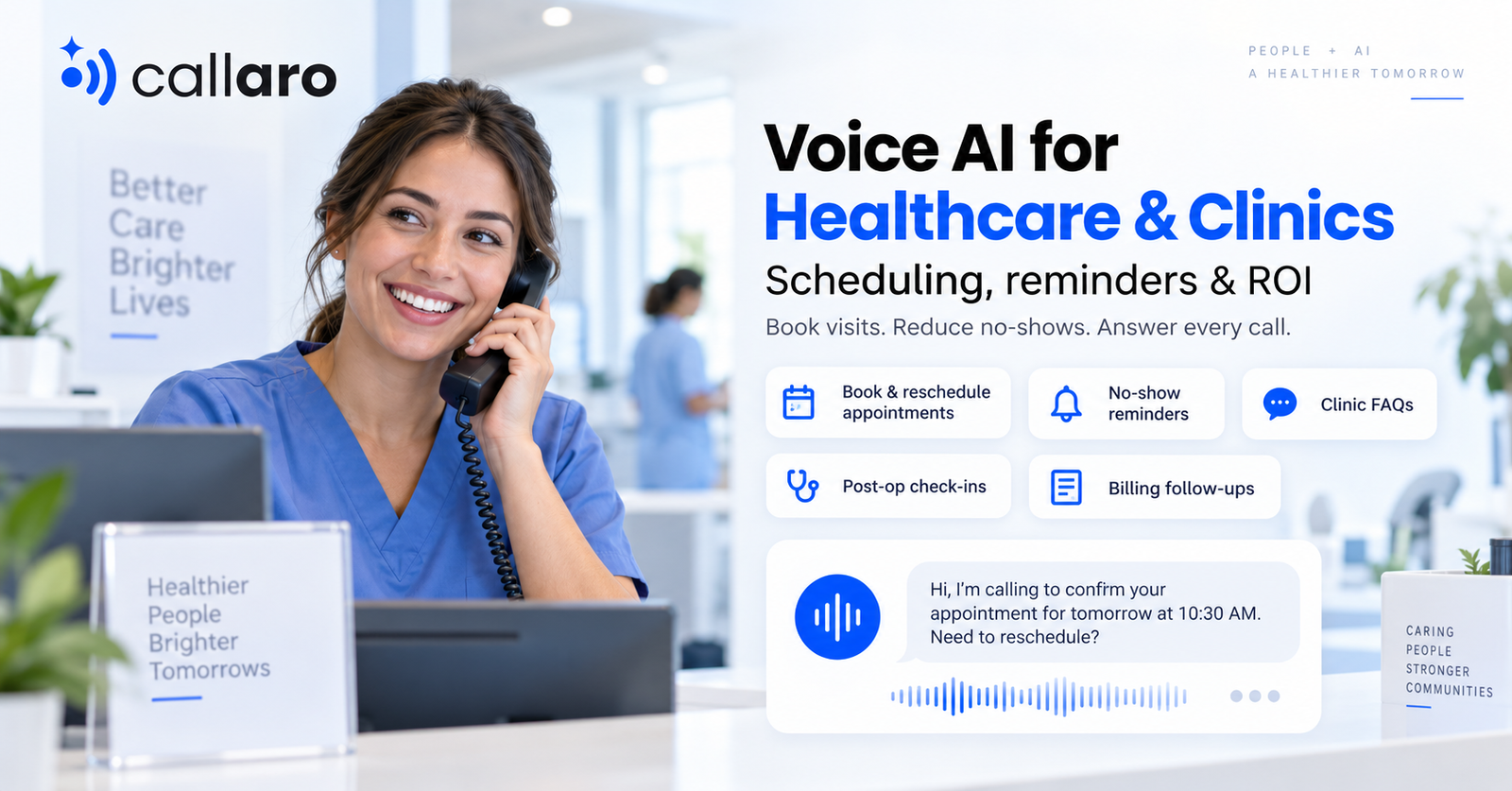 AI voice agents for healthcare & clinics: scheduling, reminders & ROI