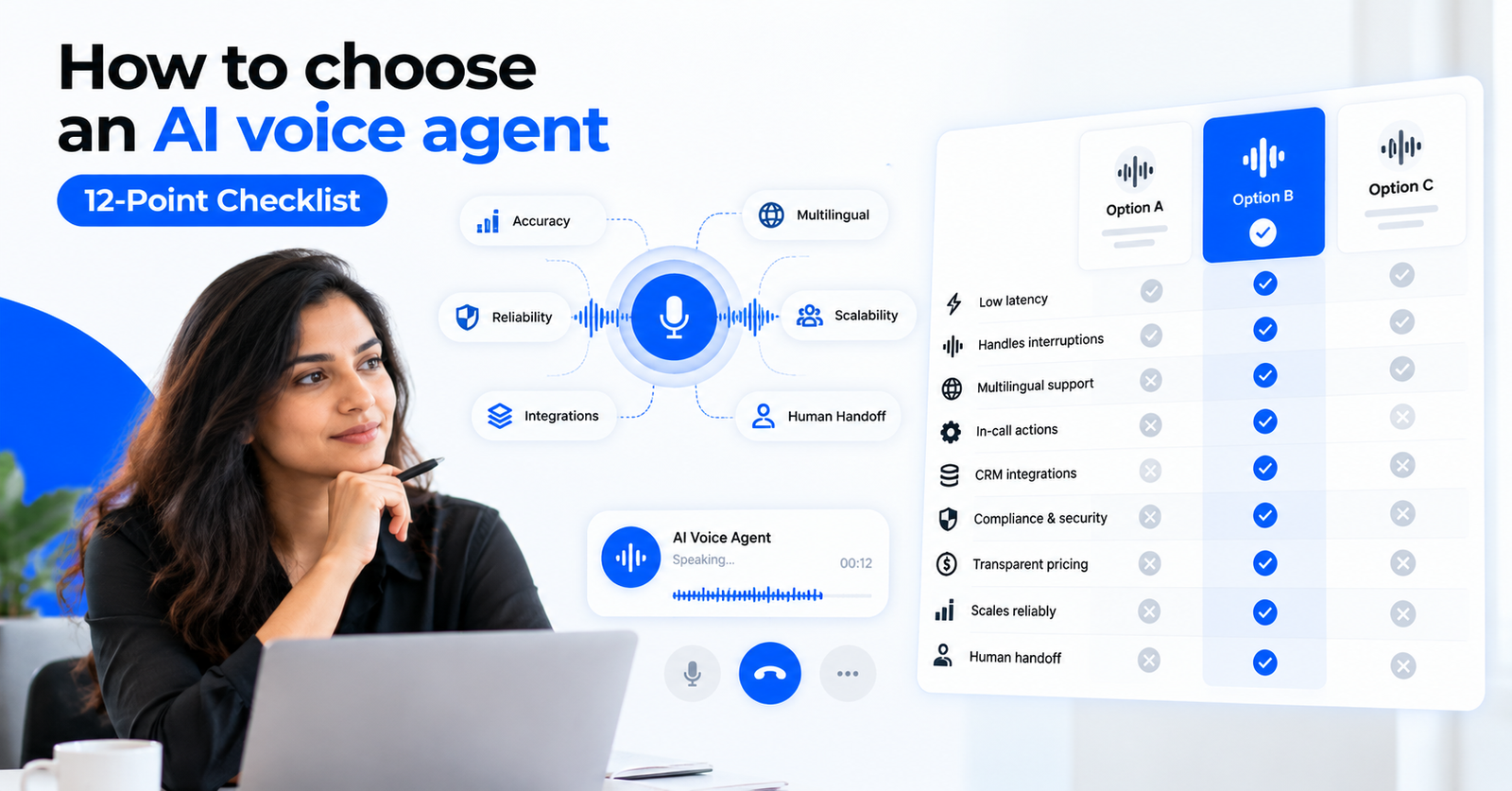 How to choose an AI voice agent: a 12-point checklist