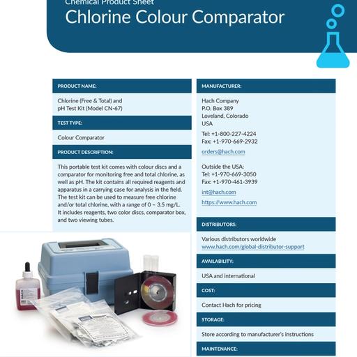 Hach Chlorine Colour Comparator Product Sheet | WASH Resources