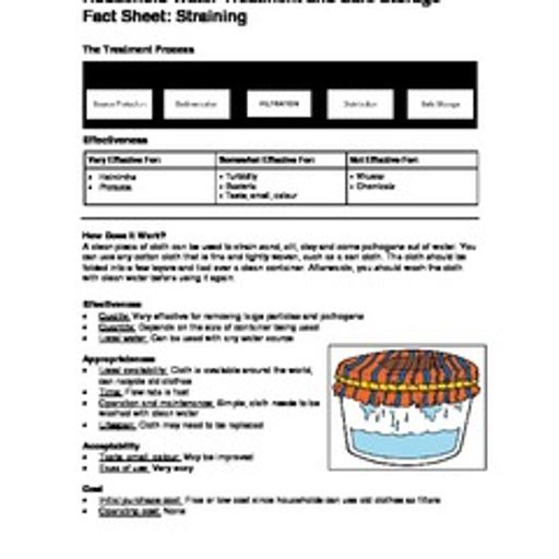 Straining Fact Sheet | WASH Resources