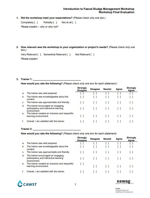 Faecal Sludge Management Final Evaluation | WASH Resources