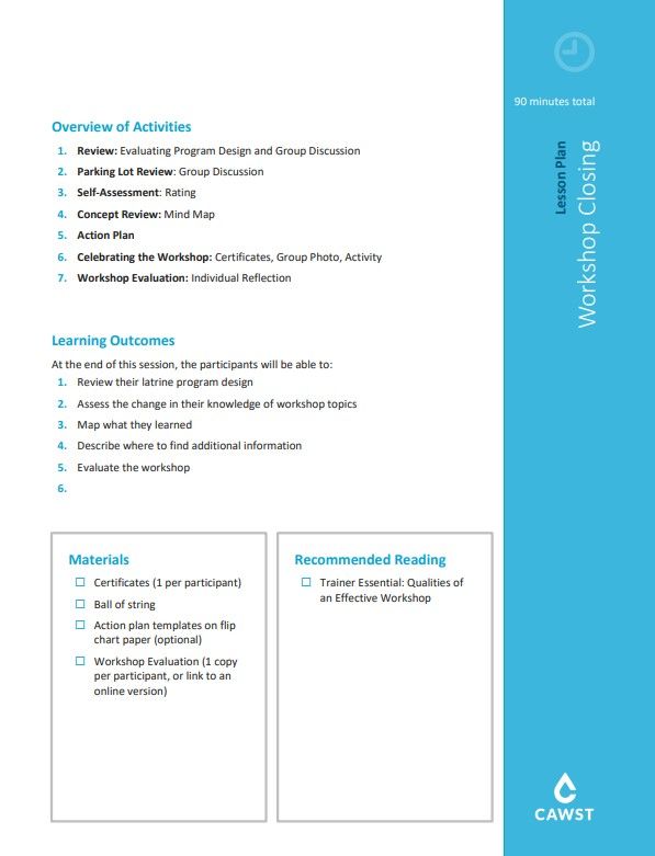 Workshop Closing Activities For Adults