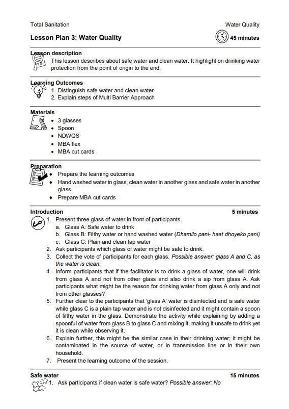 Water Quality Lesson Plan (TS2 Nepal) WASH Resources