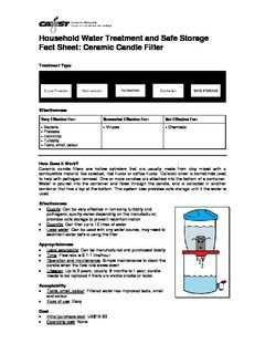 Ceramic Candle Filter Fact Sheet Recursos sobre WASH