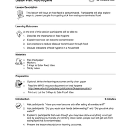 Food Hygiene Lesson Plan CWP WASH Resources food-hygiene-lesson-plan-cwp-wash-resources