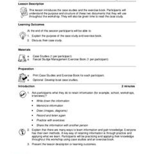 Introduction to Case Studies - Lesson Plan (FSM) | WASH Resources
