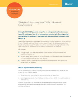 Workplace Safety during the COVID-19 Pandemic: Entry Screening | WASH ...