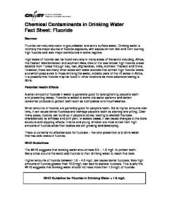 Fluoride Chemical Fact Sheet WASH Resources