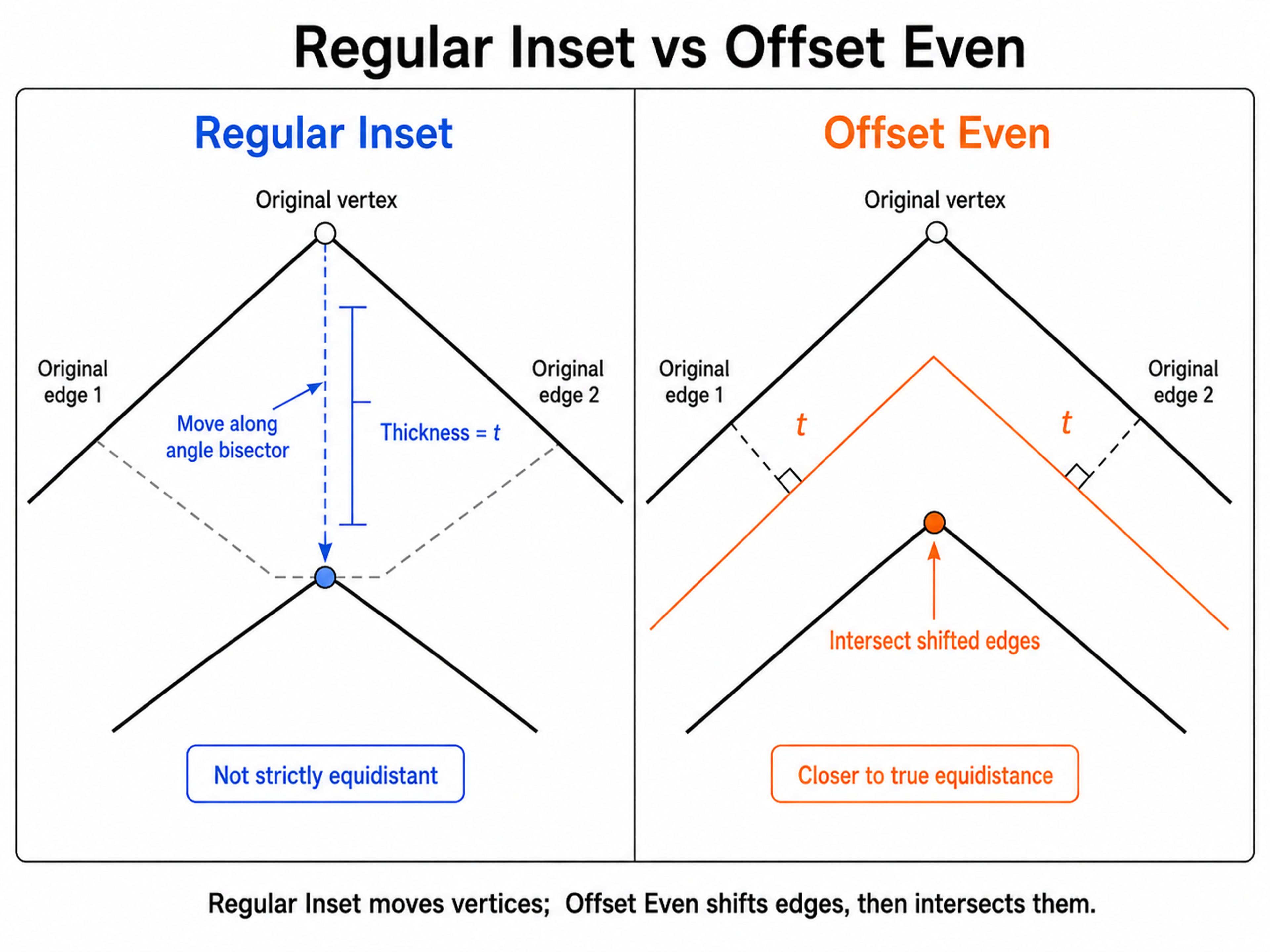 Regular Inset vs Offset Even
