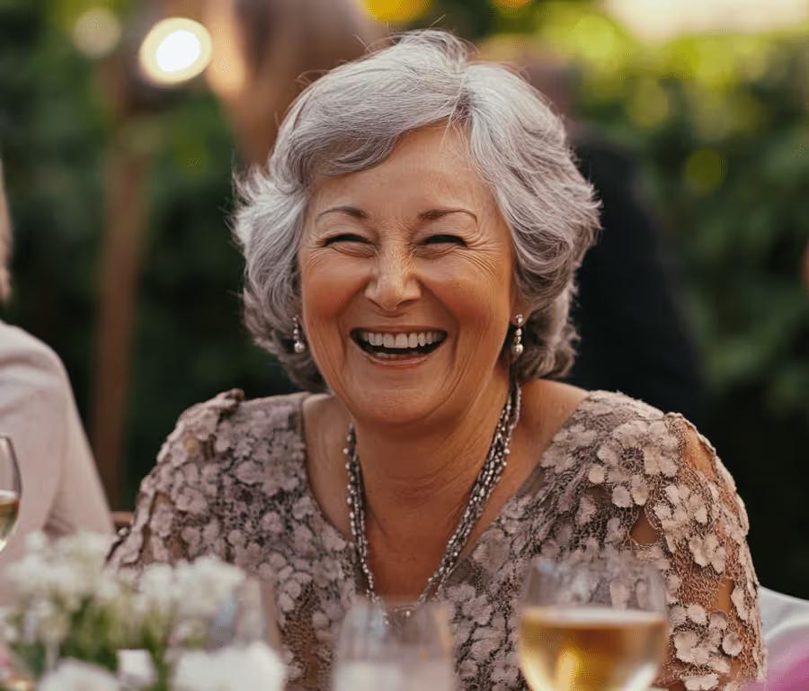 Retrato de María del Carmen, miembro de Koltin de 84 años, sonriendo