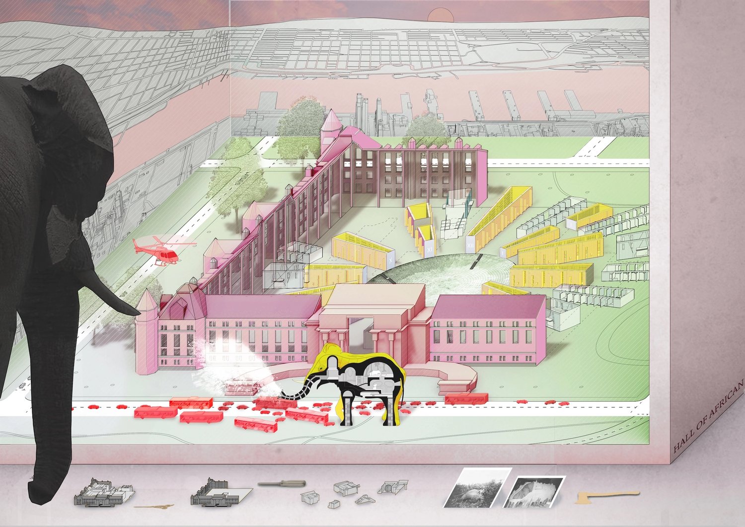 Illustration showing reimagined Museum of Natural History in New York