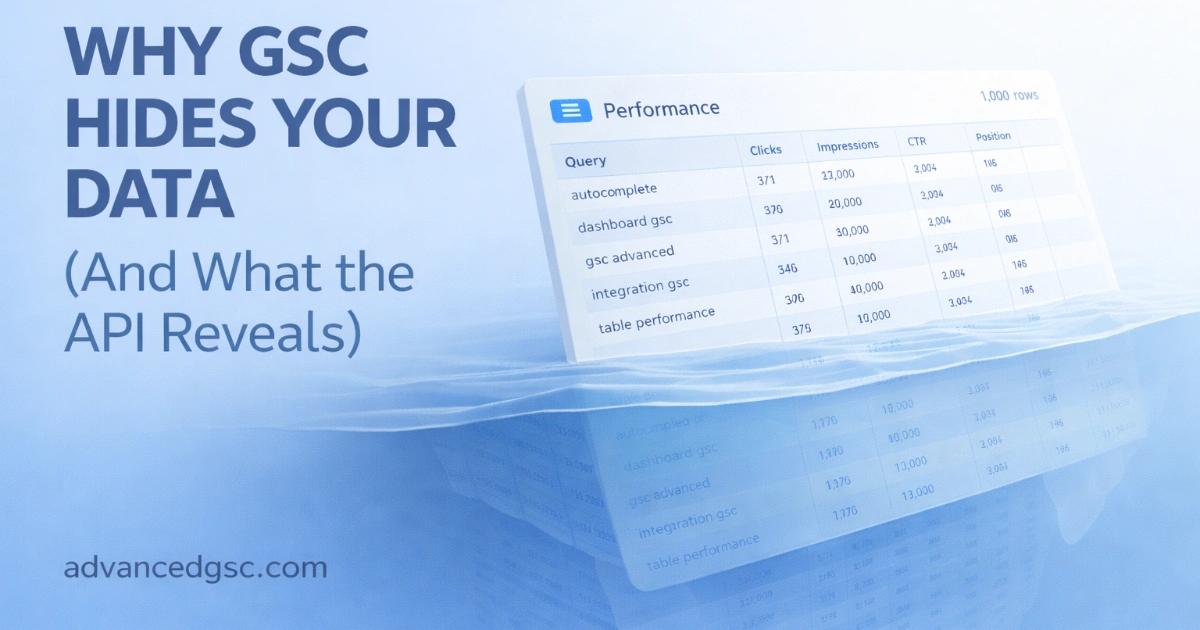 Why GSC Hides Your Data (And What the API Reveals)