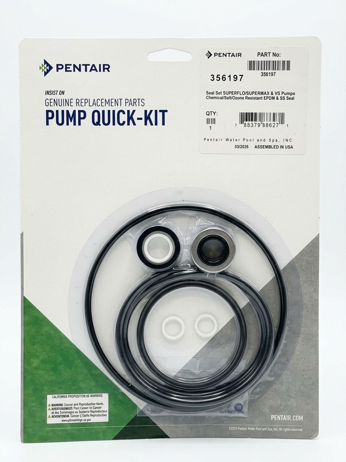 Kit de sellos y empaques para bomba Pentair SuperFlo / SuperMax