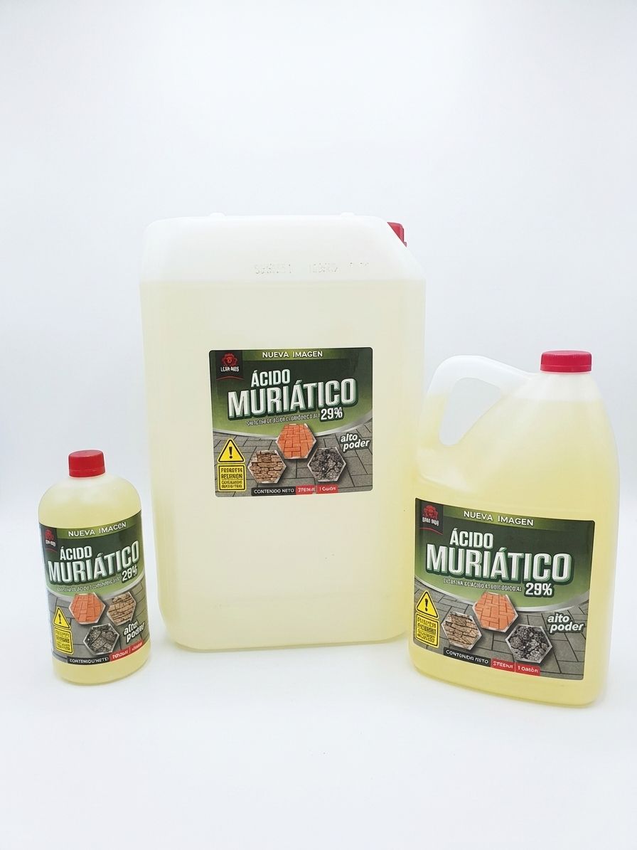 Ácido muriático 29% León Rojo, envase del producto