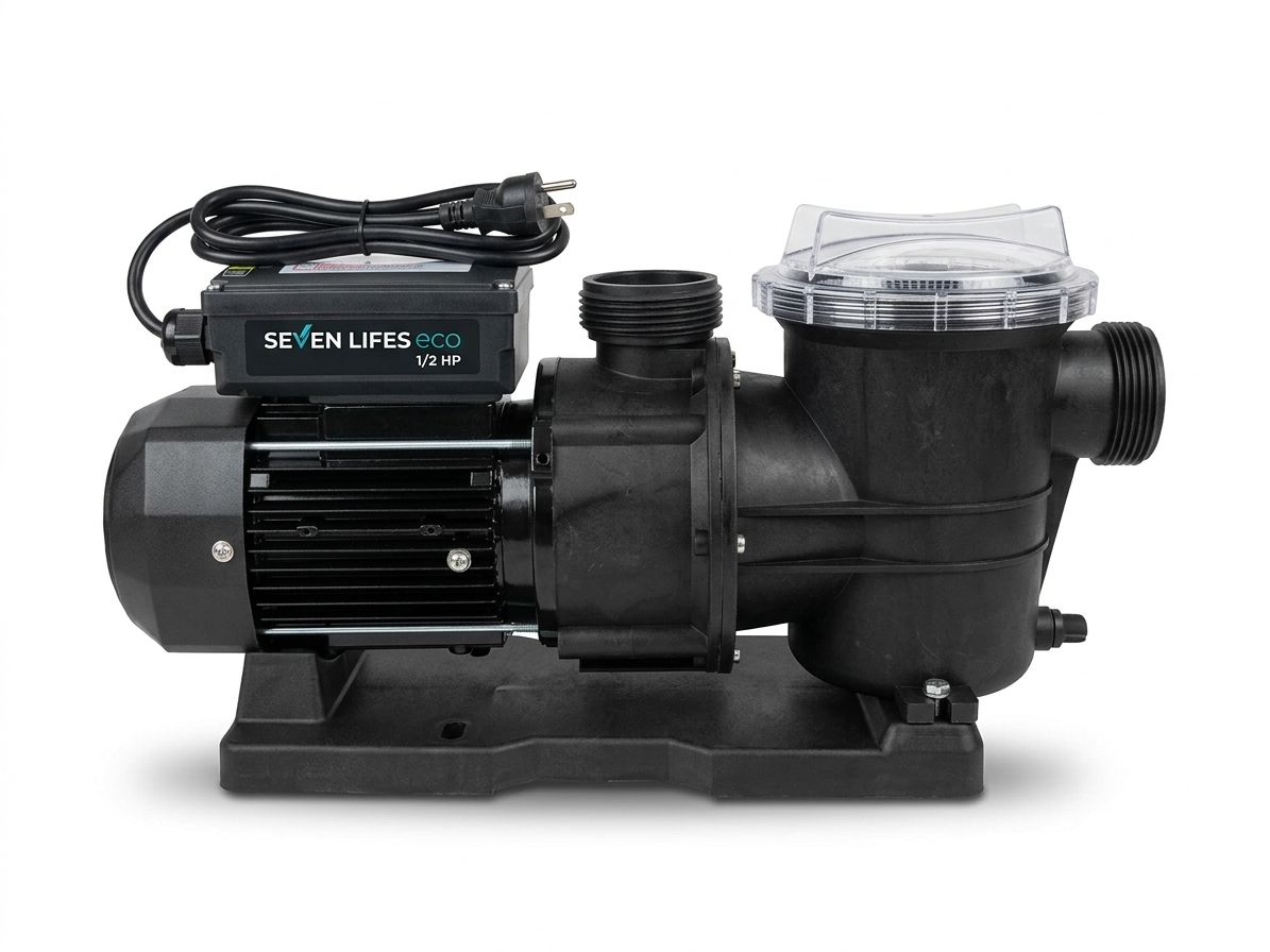 Bomba para piscina Seven Lifes Eco 1/2 HP, envase del producto