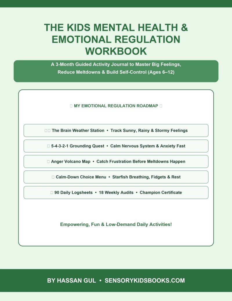 The Kids Mental Health & Emotional Regulation Workbook Cover by Hassan Gul (Clean Edition)