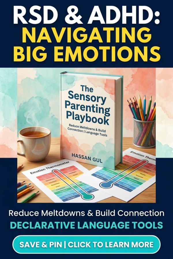 Save this post about RSD in Children with ADHD to Pinterest