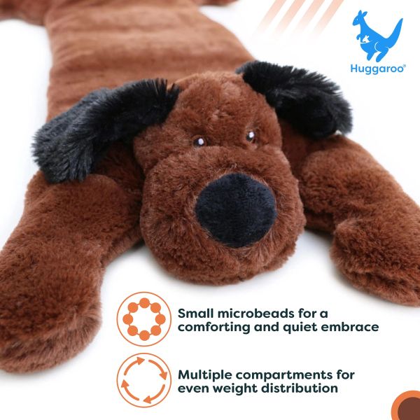 Huggaroo weighted lap pad puppy plush dog sensory stuffed animal for kids