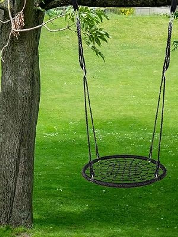 ZENY 48 inch giant web platform saucer swing for indoor sensory integration
