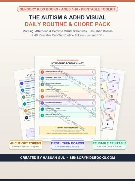 The Autism & ADHD Visual Daily Routine & Chore Chart Pack 3D Display Mockup