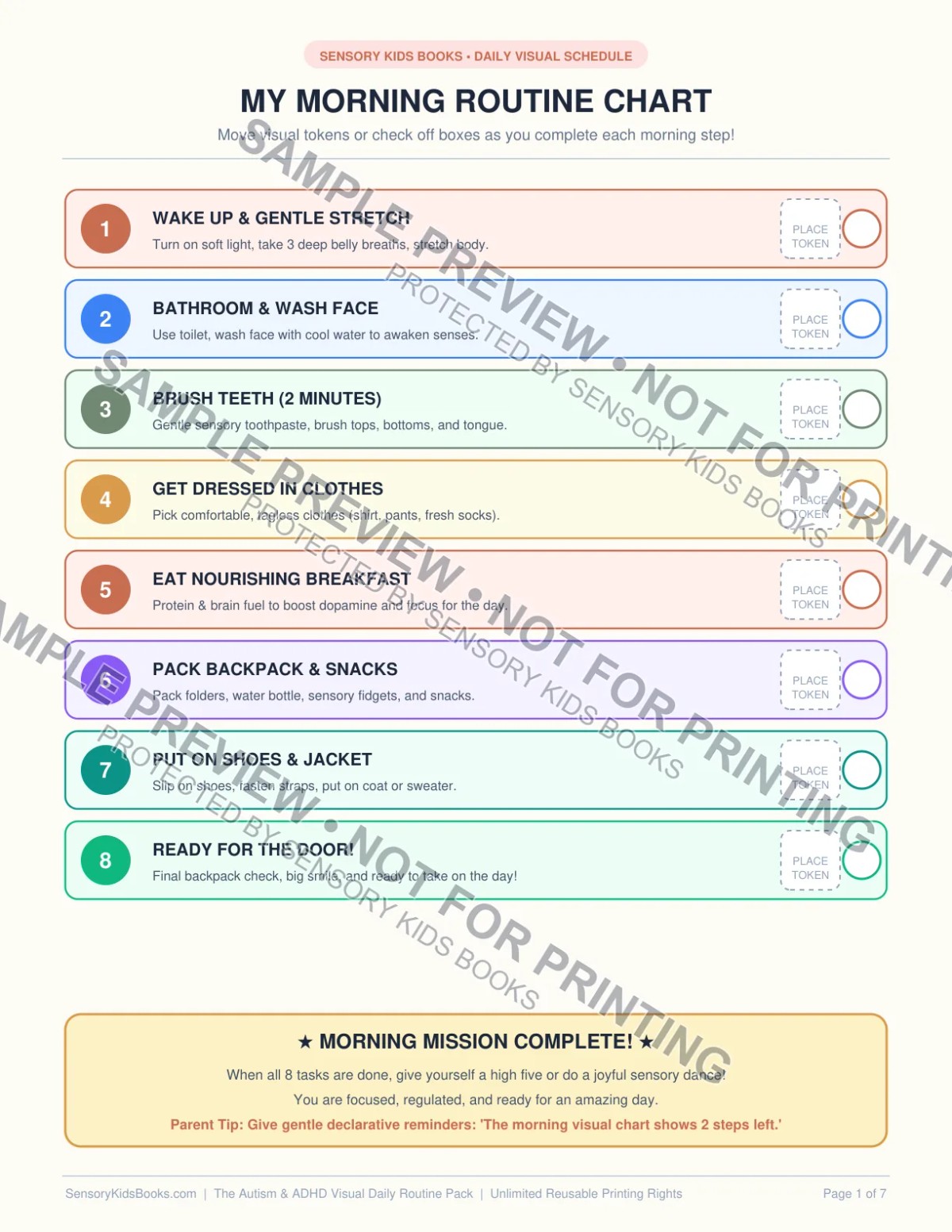 The Autism & ADHD Visual Daily Routine & Chore Chart Pack - Preview Page 1