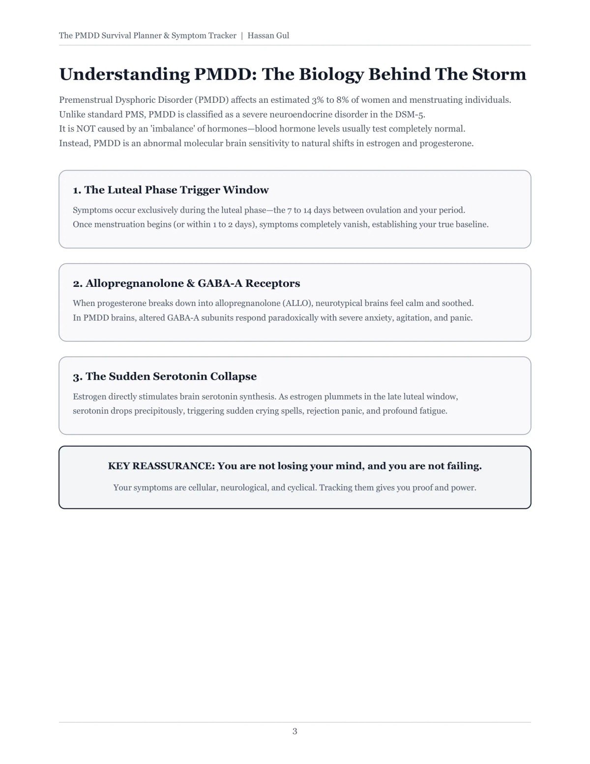 The PMDD Survival Planner & Symptom Tracker - Preview Page 1