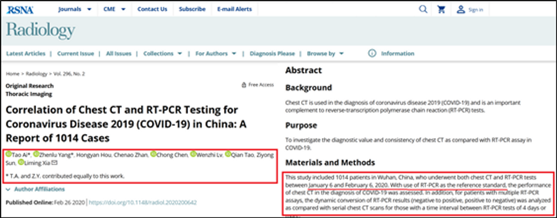 RT-PCR Test in Wuhan Hospital