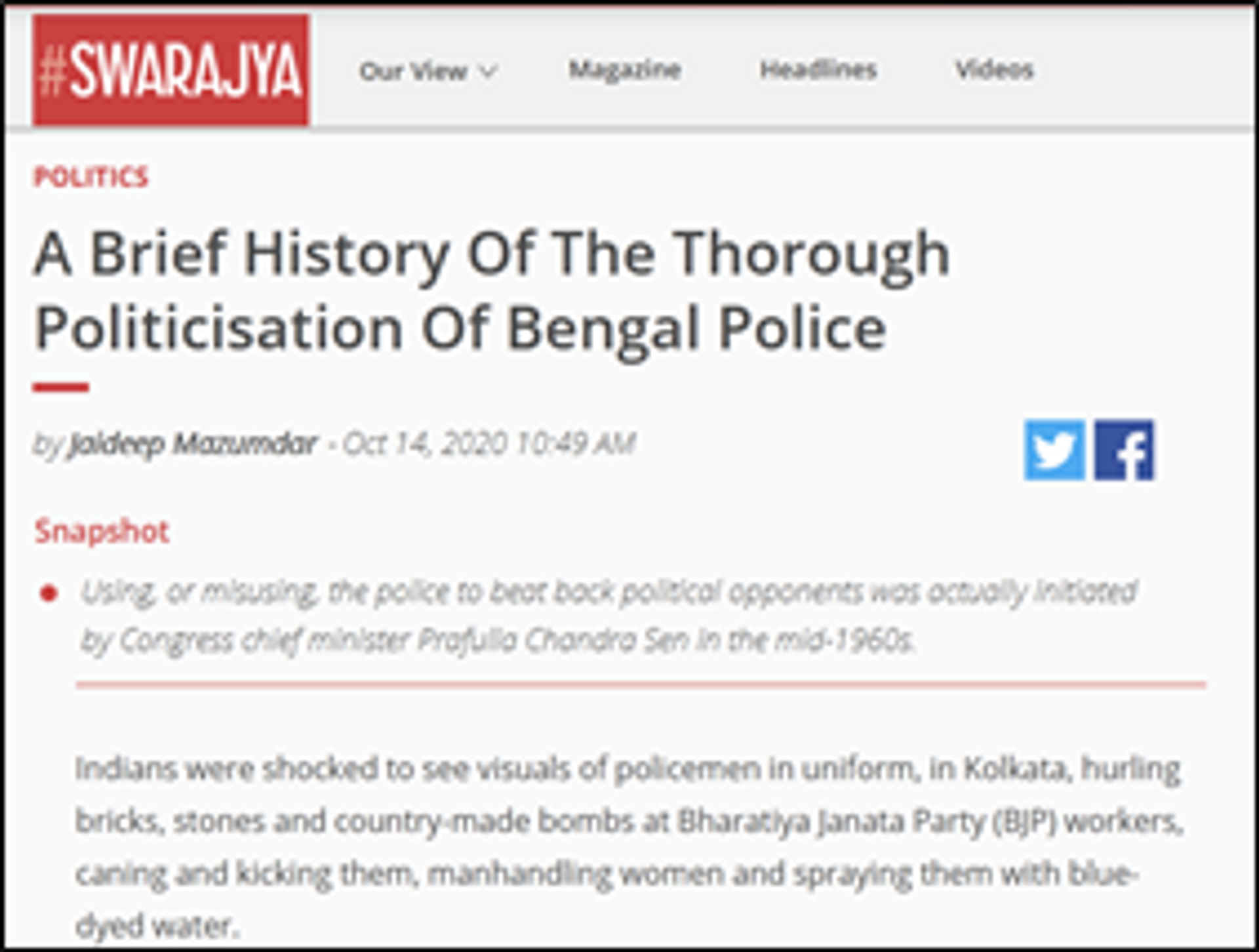 Politicised Bengal Police